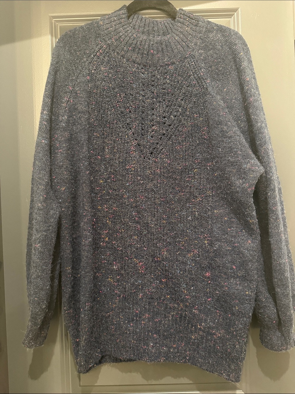 Lauren Conrad Women’s Navy Speckled Crewneck Sweater